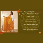 Elegant Georgette Dupatta for Women Arka Work with Sequin Ethnic Scarf - Image 9