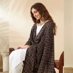 Elegant Women Cotton Ajrakh Black Ethnic Printed Scarf with Graceful Design - Image 2