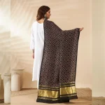Elegant Women Cotton Ajrakh Black Ethnic Printed Scarf with Graceful Design - Image 5