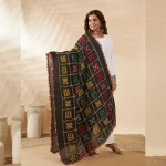 Ethnic Cotton Black Dupatta Phulkari Embroidery Mirror Work for Women Scarf - Image 3