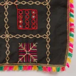 Ethnic Cotton Black Dupatta Phulkari Embroidery Mirror Work for Women Scarf - Image 7