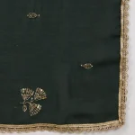 Ethnic Green Georgette Dupatta Sequin Traditional Designer Scarf for Women - Image 8