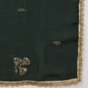 Ethnic Green Georgette Dupatta Sequin Traditional Designer Scarf for Women - Image 8