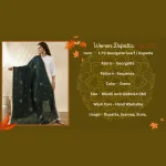 Ethnic Green Georgette Dupatta Sequin Traditional Designer Scarf for Women - Image 9