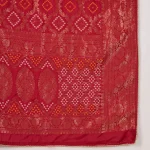 Ethnic Wear Dupatta for Women Maroon Banarasi Bandhani Zari Border Stole - Image 8