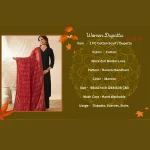 Ethnic Wear Dupatta for Women Maroon Banarasi Bandhani Zari Border Stole - Image 9