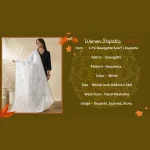 Graceful White Georgette Dupatta Light Sequin Embellished Ethnic Scarf - Image 9