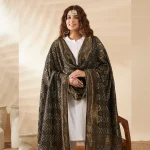 Luxury Banarasi Dupatta Black Bandhani Cotton with Designer Zari Work Stole