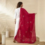 Luxury Ethnic Magenta Georgette Dupatta Delicate Sequin Work Scarf Women - Image 5