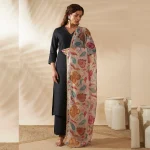 Luxury Organza Dupatta for Women White Floral Embroidery Designer Stole - Image 3