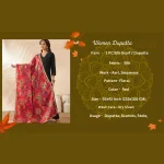 Luxury Red Silk Dupatta with Floral Embroidery Ethnic Wear Scarf for Women - Image 9