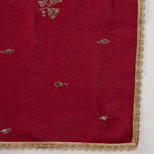 Premium Maroon Georgette Dupatta Sequin Detailing Stylish Scarf for Women - Image 8