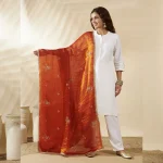 Premium Women’s Chiffon Dupatta Golden Sequin Work Ethnic Stole Scarf - Image 5