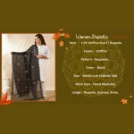 Stylish Black Georgette Dupatta Arka Work with Sequin Elegant Women Scarf - Image 9