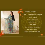 Stylish Floral Organza Dupatta Green Aari & Sequin Work Ethnic Dupatta - Image 9