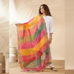 Traditional Bandhani Dupatta for Women Multicolor Georgette Designer Scarf - Image 7