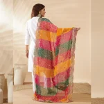 Traditional Bandhani Dupatta for Women Multicolor Georgette Designer Scarf - Image 5