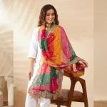 Traditional Bandhani Dupatta for Women Multicolor Georgette Designer Scarf
