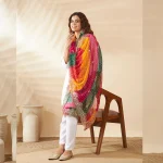 Traditional Bandhani Dupatta for Women Multicolor Georgette Designer Scarf - Image 3