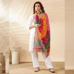 Traditional Bandhani Dupatta for Women Multicolor Georgette Designer Scarf - Image 2