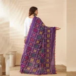 Traditional Cotton Dupatta for Women Purple Embroidered Mirror Work Scarf - Image 5