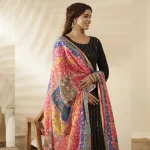 Traditional Multicolor Chinnon Dupatta Ethnic Printed Designer Women Scarf - Image 3