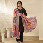 Traditional Multicolor Chinnon Dupatta Ethnic Printed Designer Women Scarf