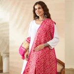 Traditional Pink Cotton Ajrakh Printed Women’s Scarf Stole with Stylish Look - Image 2