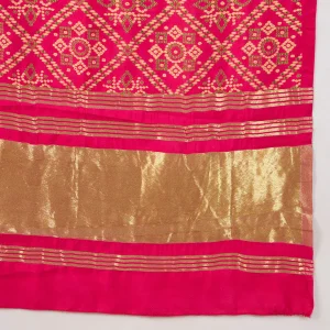 Traditional Pink Cotton Ajrakh Printed Women’s Scarf Stole with Stylish Look - Image 8