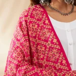 Traditional Pink Cotton Ajrakh Printed Women’s Scarf Stole with Stylish Look - Image 7