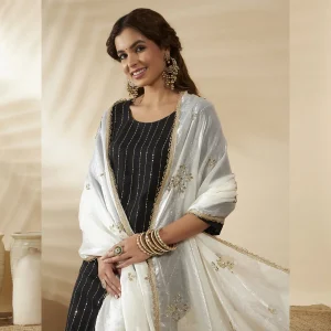 Traditional White Chiffon Soft Embroidered Dupatta Festive & Daily Wear - Image 3
