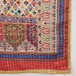 Women Chinon Dupatta Beige Multicolor Embroidered Phulkari Scarf - Image 8