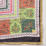 Women Phulkari Style Chinnon Dupatta White Embroidered Mirror Work - Image 8