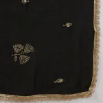 Women’s Black Georgette Dupatta with Golden Sequence Work Ethnic Scarf - Image 7