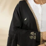 Women’s Black Georgette Dupatta with Golden Sequence Work Ethnic Scarf - Image 4