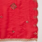 Women’s Red Georgette Dupatta with Arka Work Sequin Embroidery Scarf - Image 8