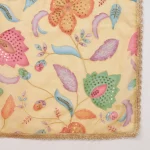Women’s Yellow Organza Dupatta Floral Aari Embroidery Sequence Work Stole - Image 7