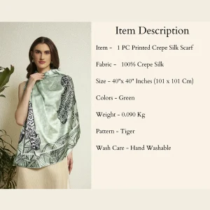 Boho Luxe Tiger Print Scarf Lightweight Satin Feel Square Wrap for Women - Image 10