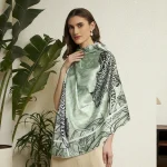 Boho Luxe Tiger Print Scarf Lightweight Satin Feel Square Wrap for Women - Image 2