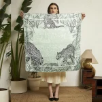 Boho Luxe Tiger Print Scarf Lightweight Satin Feel Square Wrap for Women - Image 7