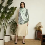 Boho Luxe Tiger Print Scarf Lightweight Satin Feel Square Wrap for Women - Image 4