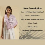 Daily Wear Purple Floral Cotton Wrap Square Scarf - Image 9