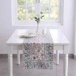 Elegant Floral Cotton Table Runner Indian Hand Block Print Design - Image 2