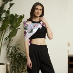Elegant Floral Silk Scarf White and Pink Printed Crepe Silk Wrap for Women - Image 3