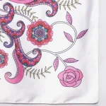 Elegant Floral Silk Scarf White and Pink Printed Crepe Silk Wrap for Women - Image 9
