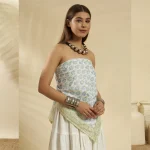 Green Floral Hand Block Print Cotton Scarf - Image 2