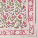 Elegant Pink Green Floral Cotton Scarf for Women - Image 6