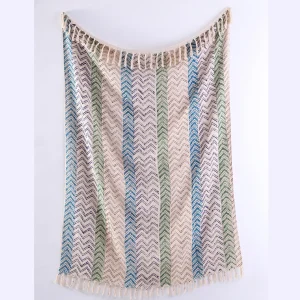 Hand Block Print Zig Zag Cotton Throw Blanket - Image 4