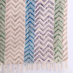 Hand Block Print Zig Zag Cotton Throw Blanket - Image 5