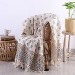 Handmade Decorative Couch Blanket Hand Block Floral Print Throw